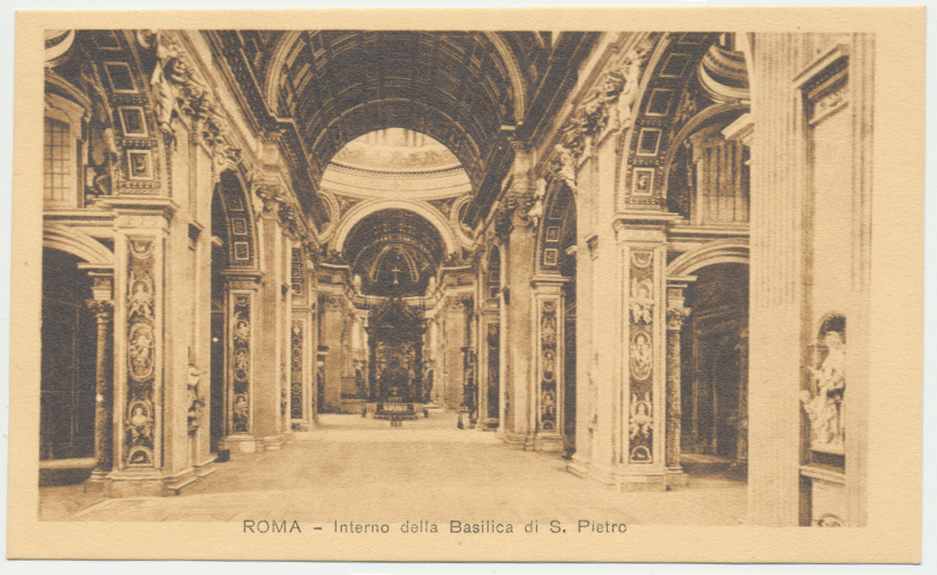 Italia Regno Cartolina nuova inizio 1900 Roma - Interno della Basilica di San Pietro Italia Regno Cartolina nuova inizio 1900 Roma - Interno della Basilica di San Pietro