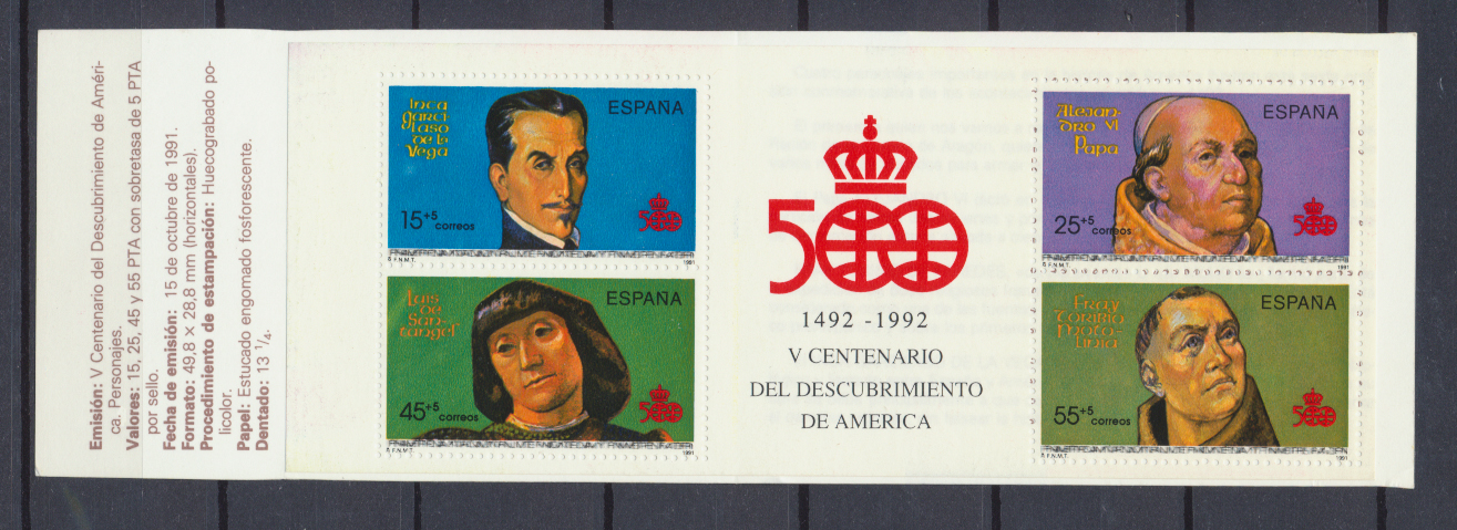 Spagna Lotto di 2 Foglietti e un Libretto Nuovi (MNH) - Celebrazioni Colombiane 1991-1992 Libretto Spagna Lotto di 2 Foglietti e un Libretto Nuovi (MNH) - Celebrazioni Colombiane 1991-1992 Libretto