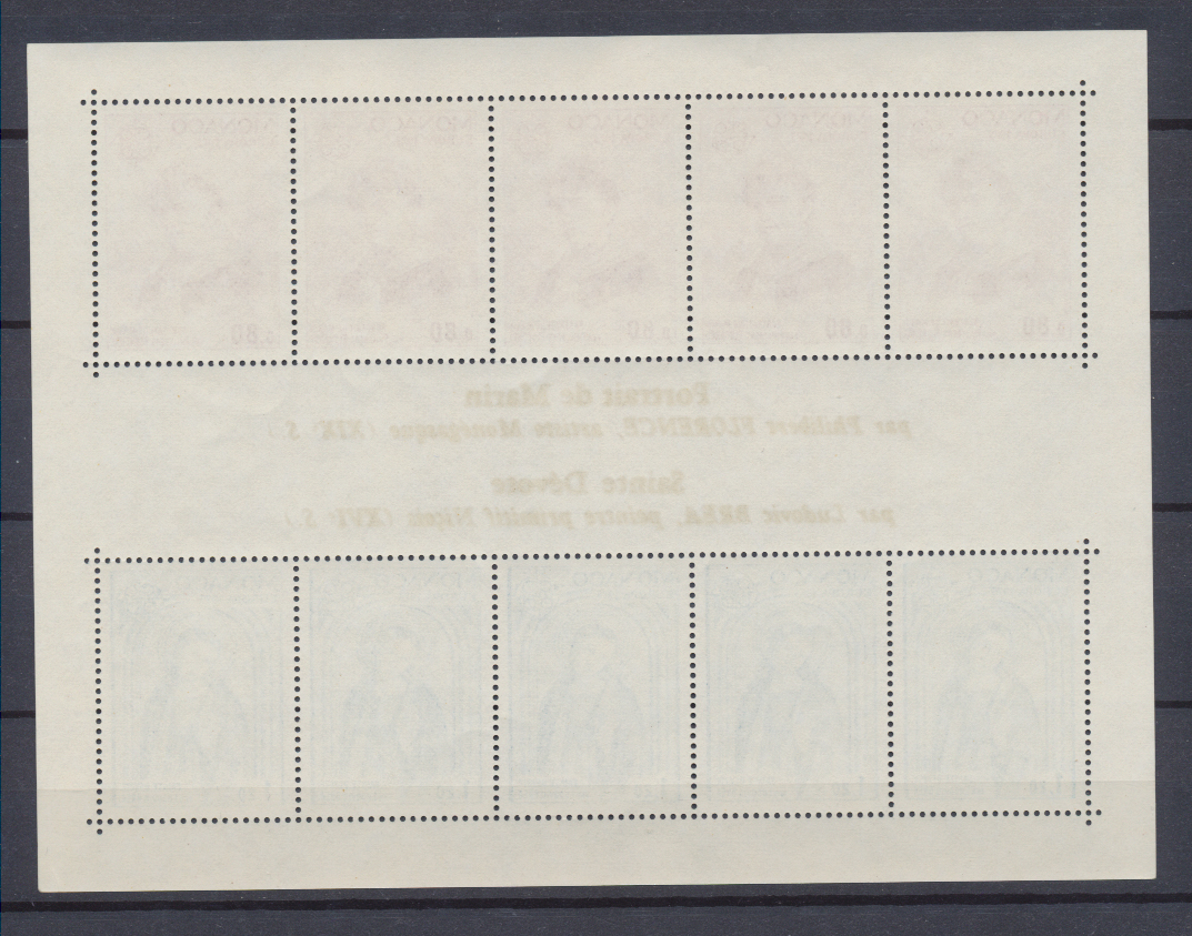 Monaco Foglietto Nuovo (MNH) Europa Cept - Dipinti 1975 Retro Monaco Foglietto Nuovo (MNH) Europa Cept - Dipinti 1975 Retro