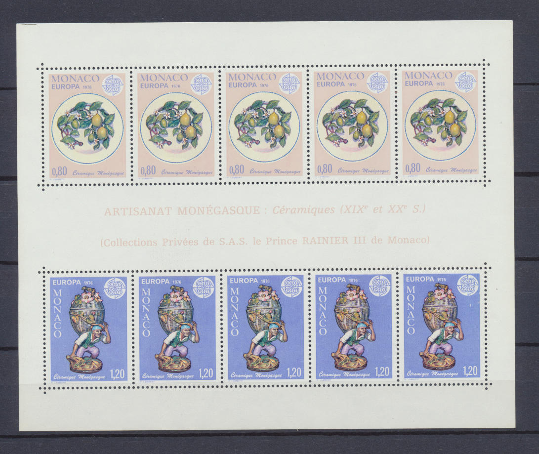 Monaco Foglietto Nuovo (MNH) Europa Cept - Artigianato 1976 Monaco Foglietto Nuovo (MNH) Europa Cept - Artigianato 1976