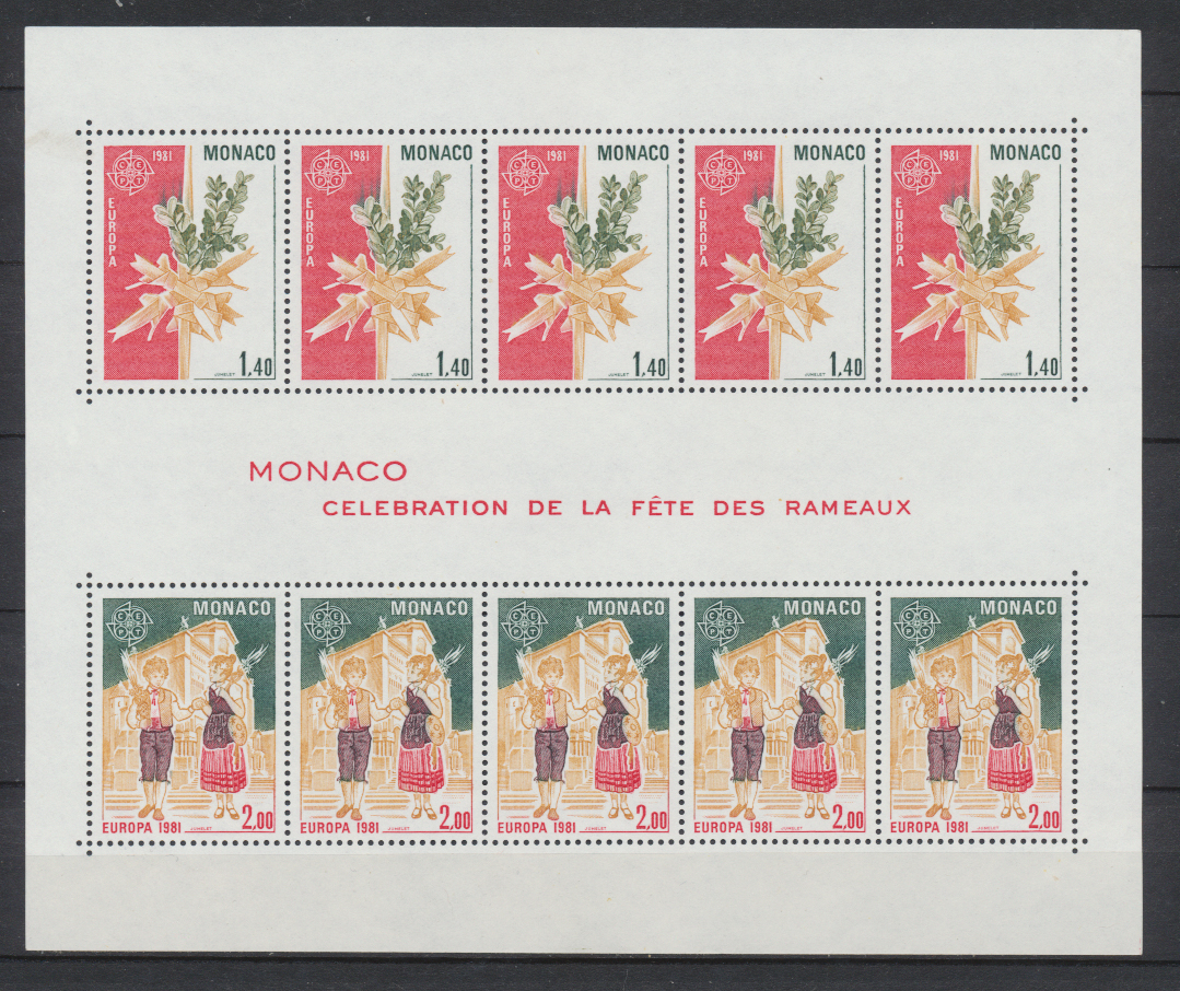 Monaco Foglietto Nuovo (MNH) Europa Cept - Folclore 1981 Monaco Foglietto Nuovo (MNH) Europa Cept - Folclore 1981